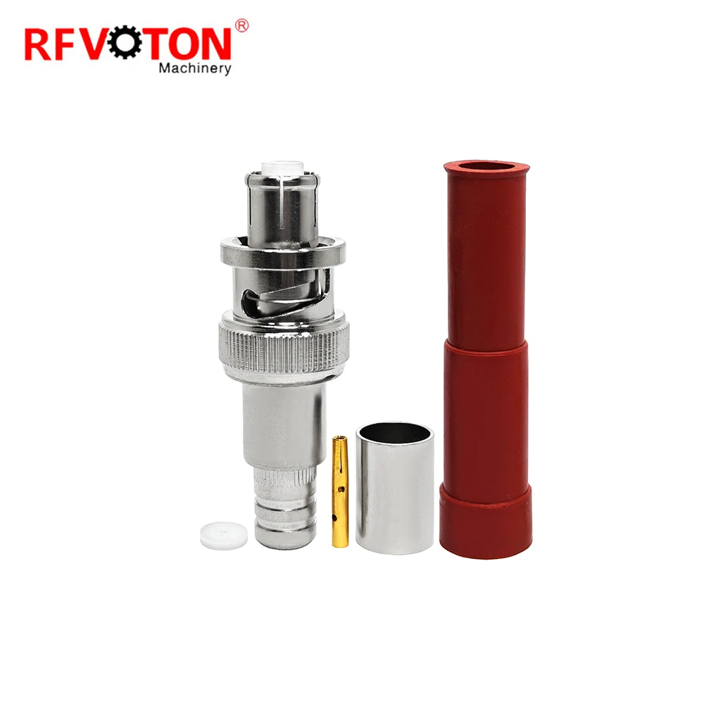 Factory SHV Male Plug High Voltage Crimp Connectors 5000V for Rg6 LMR300 Cable Copper Coaxial Connector Converter Connecteur