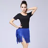 Blue 2-layer lace-up skirt