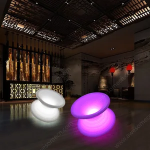 LED Swivel Stool for Relaxing Waiting Areas Plastic Outdoor Lounge Chair Spun Gyro Seat for Home Hotels Dining for Living Rooms
