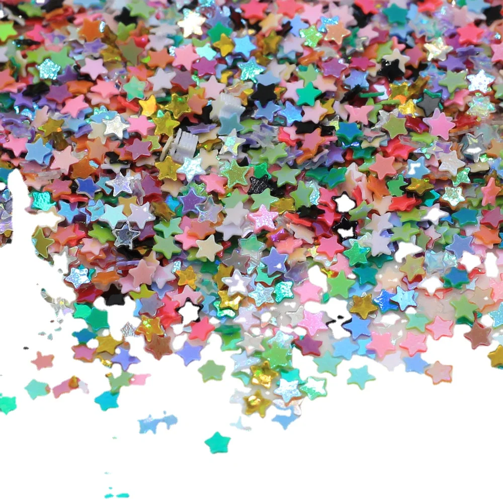 Прозрачные блестящие пайетки 3 мм Смешанные звезды для маникюра ногтей