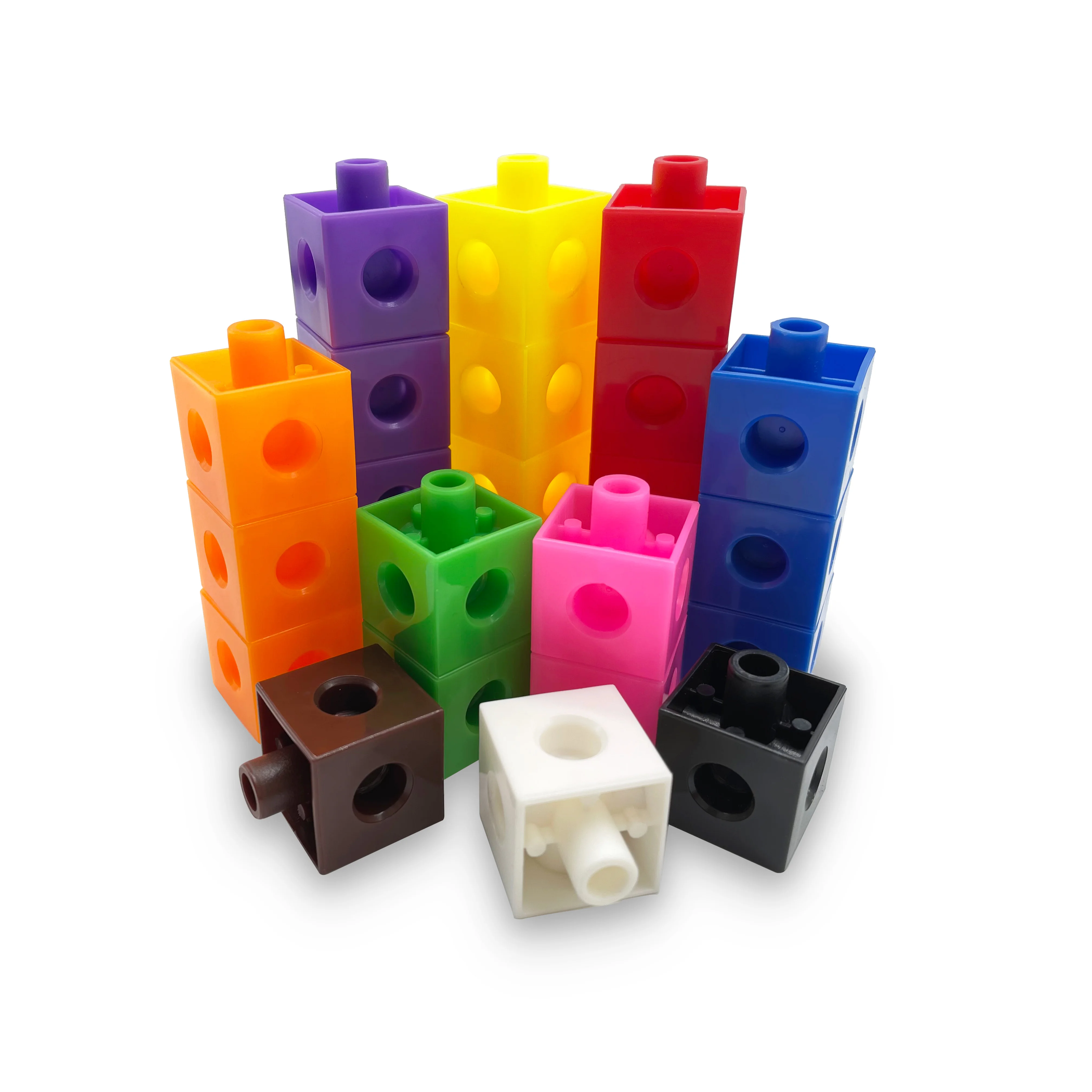 100 pcs Kids Linking Snap Math Counting Blocks Cubes Manipulative Math 5 Colors 