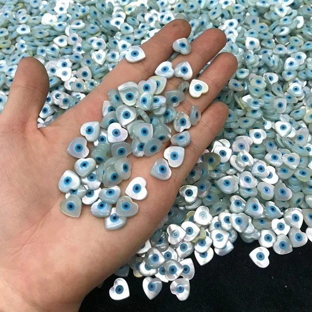 心形蓝色眼睛珍珠母眼宝石