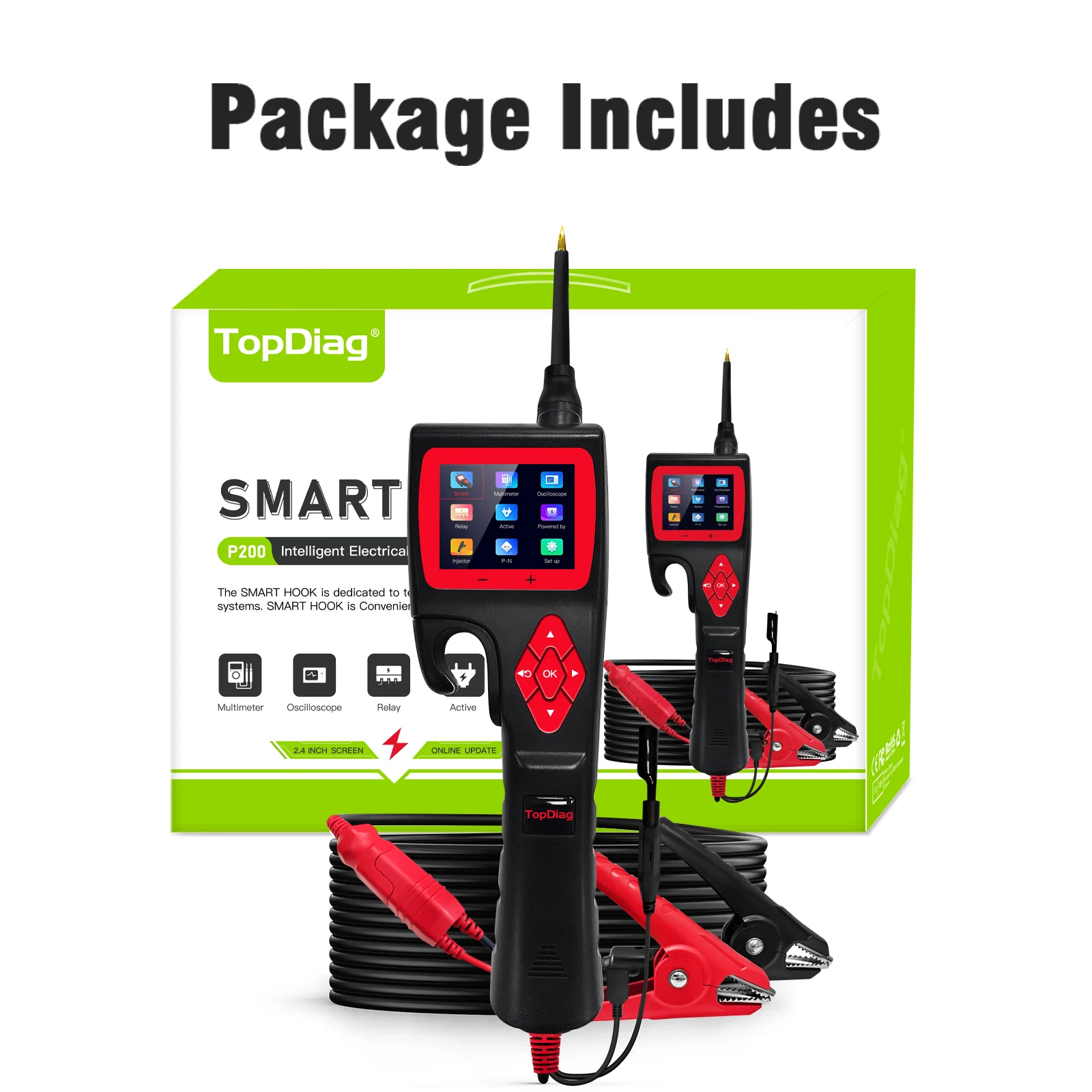 9-30v Factory Jdiag P200 Smart Hook Power Probe Circuit Tester From 