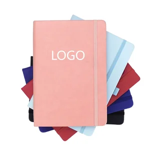 Office School Supplier A5 PU Leather Diary Custom Logo Hardcover Writing Journal Notebook With Elastic Band