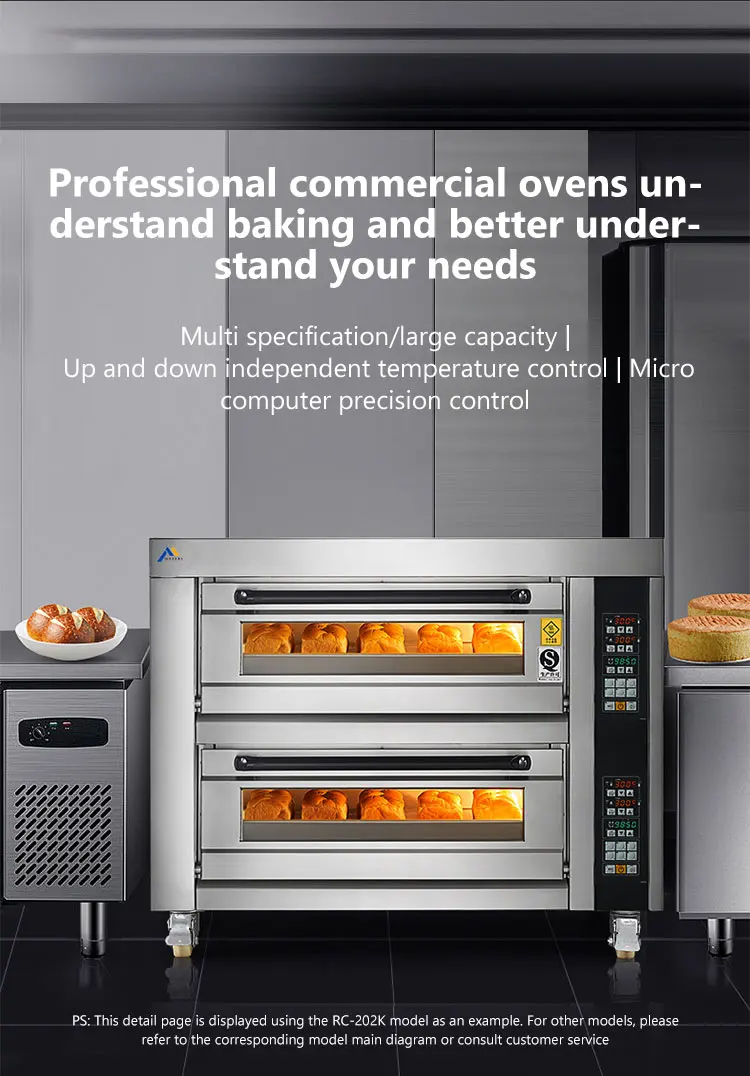 Electric Gas Bread Baking Oven 2 Layer Deck Oven Industrial Commercial