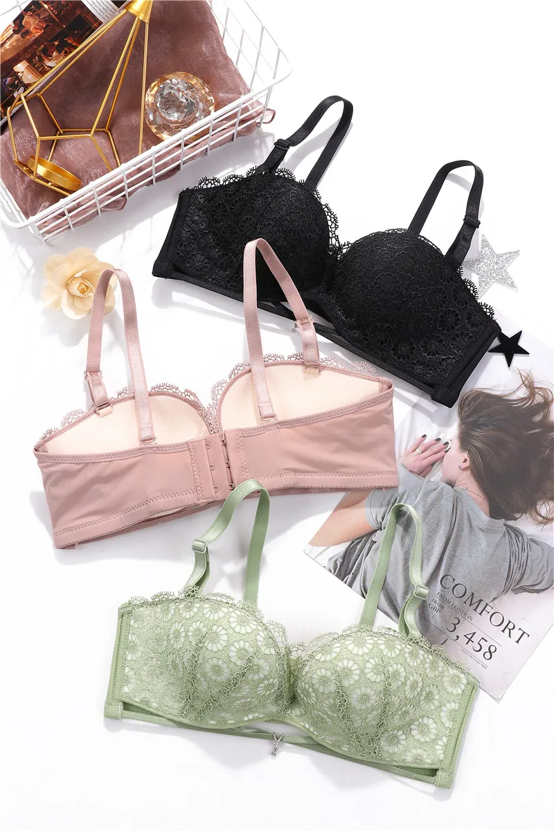 Ropa Interior Fina Para Mujer,Sujetador De Encaje Con Pecho Grande,Sexy,Para  Chica Francesa - Buy Conjunto Sujetador,Botón Frontal Vestido  Sujetador,Sexy Lencería Product on Alibaba.com