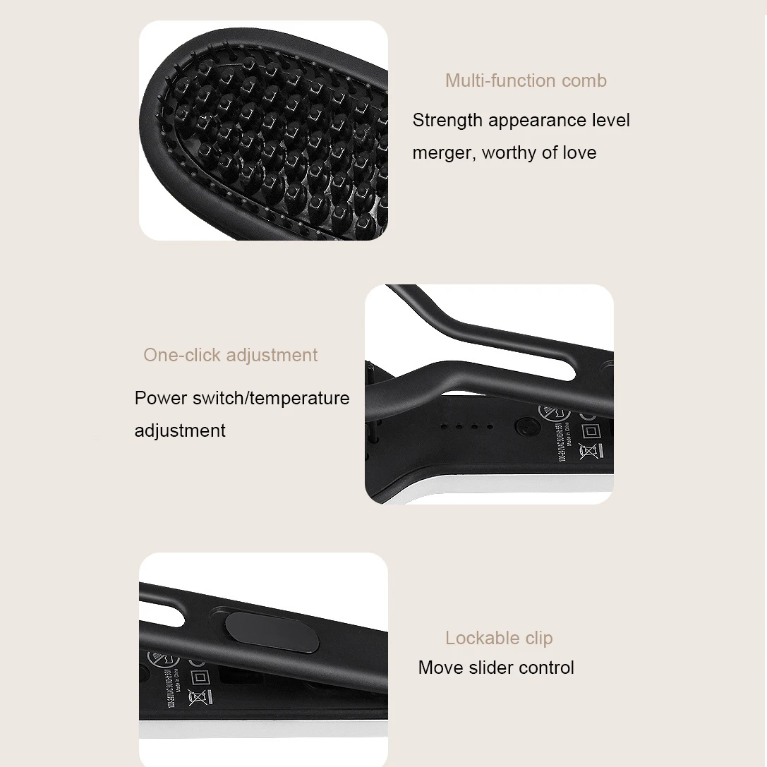 2025 Professional Flat Iron 2 in 1 LCD Display Hair Straightener Multifunctional  Hair Straightener Comb Curling Iron Brush