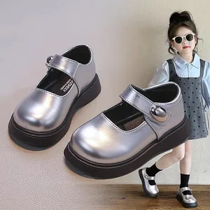 2026 Autumn Retro Leather Dress Shoes for Girls New Soft-Soled Princess Mary Jane Jk Style Children's College-Style Party Shoes