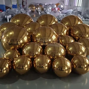 Giant event decoration PVC gold silver inflatable ball for wedding, nightclub disco party PVC shiny inflatable mirror ball