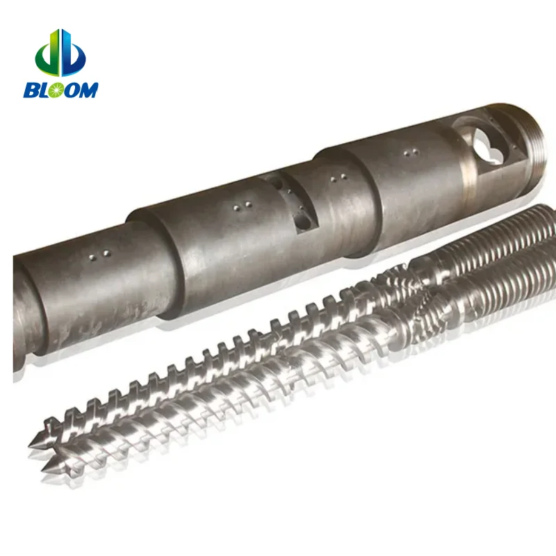 Twin Screw Conical Barrel and HDPE Twin Screw for PE Wood Plastic PVC EVA Production Plastic Extruder Parts