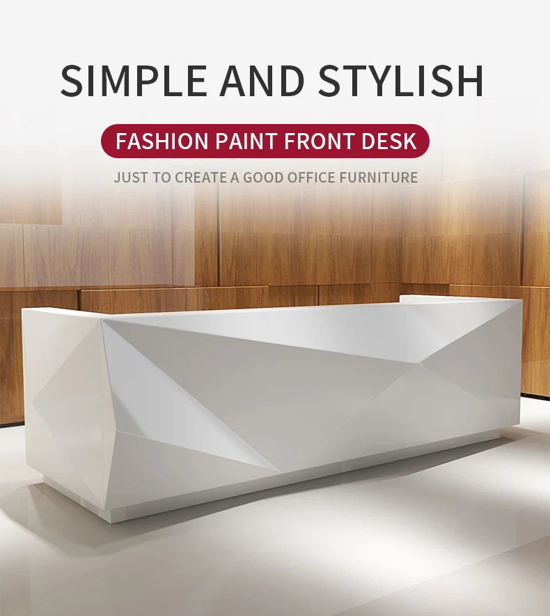 Luxury Modern Office Furniture Paint Front Desk Reception Counter Welcome Desk