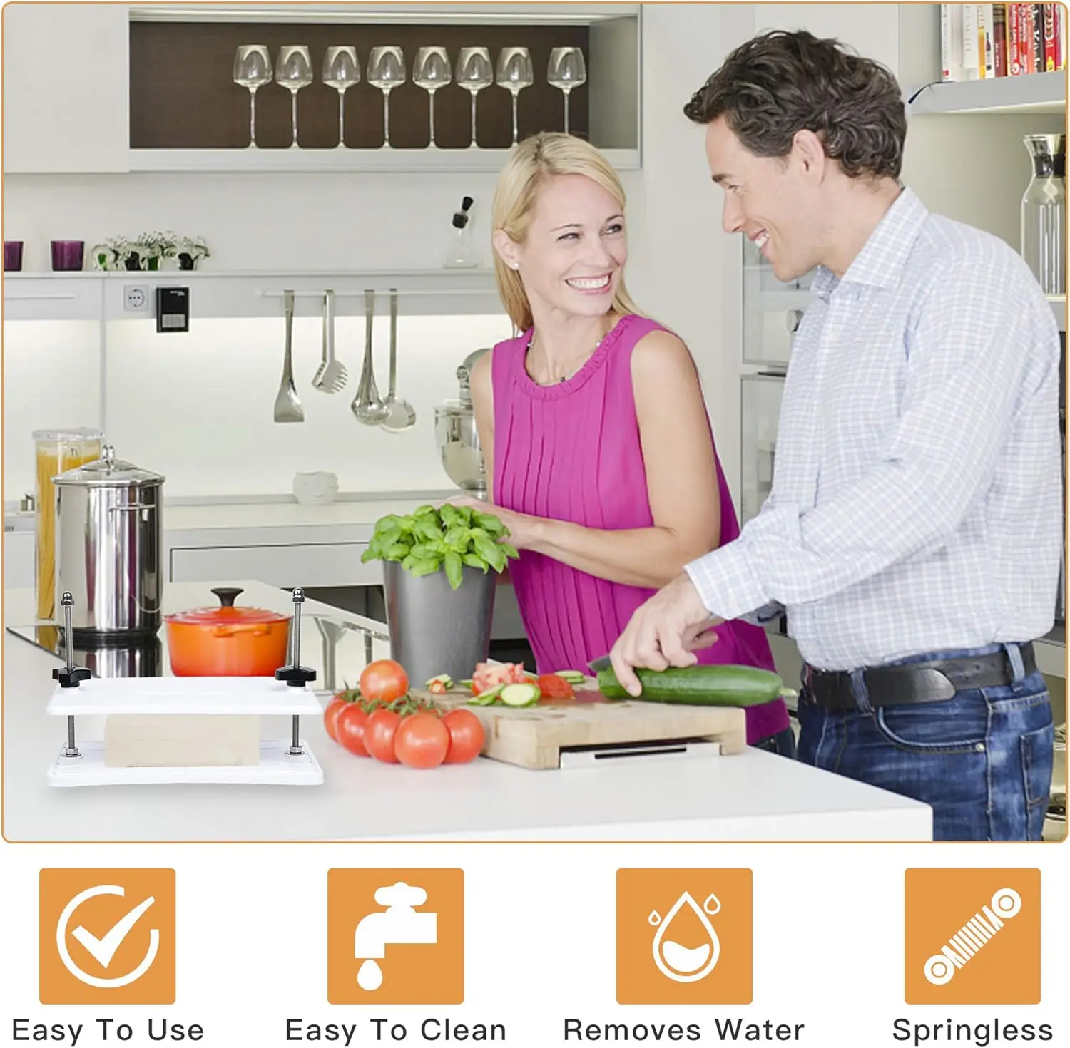 Пресс для тофу-легко удаляет воду из тофу лучшего вкуса изогнутые пластины премиум-класса легкого прессования