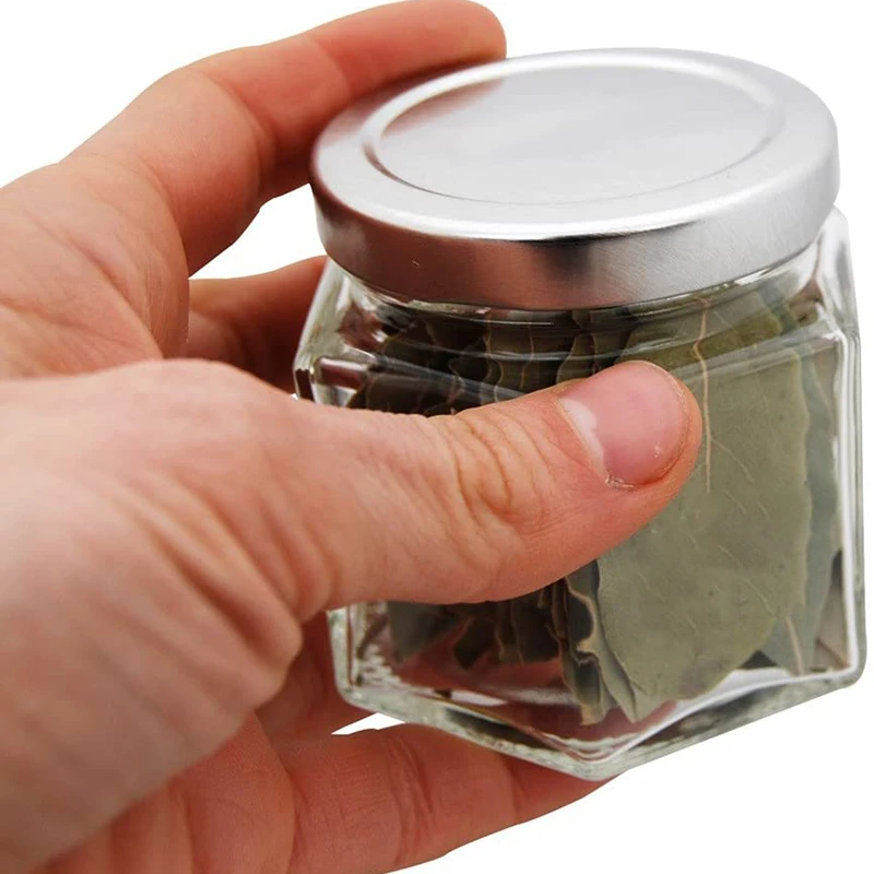 Source 1.75oz 4oz 8oz Magnetic Herbs Spice Jars Hexagon Glass Set