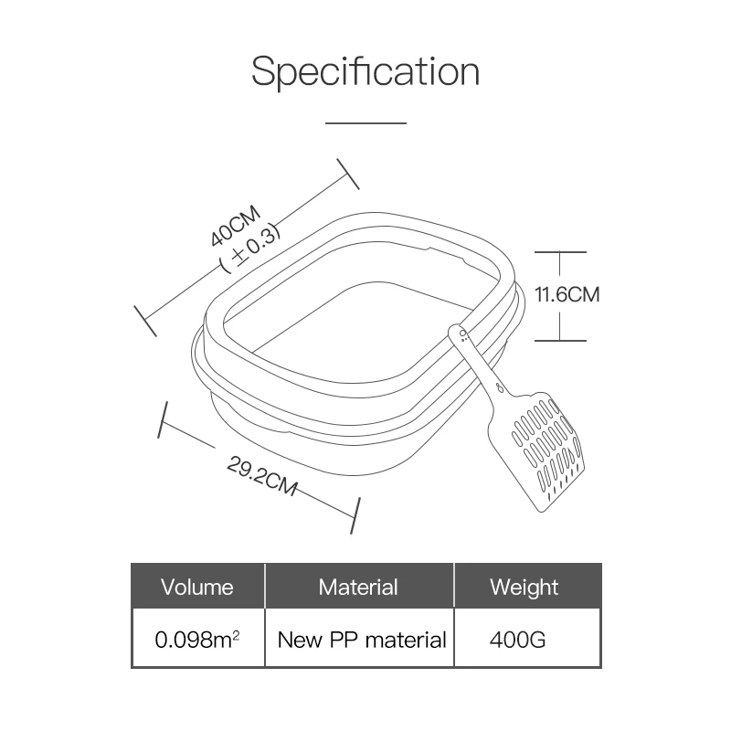 Горячий продавать пластиковые полузакрытый наполнитель для кошачьего туалета коробка кошачьего туалета Легко чистить