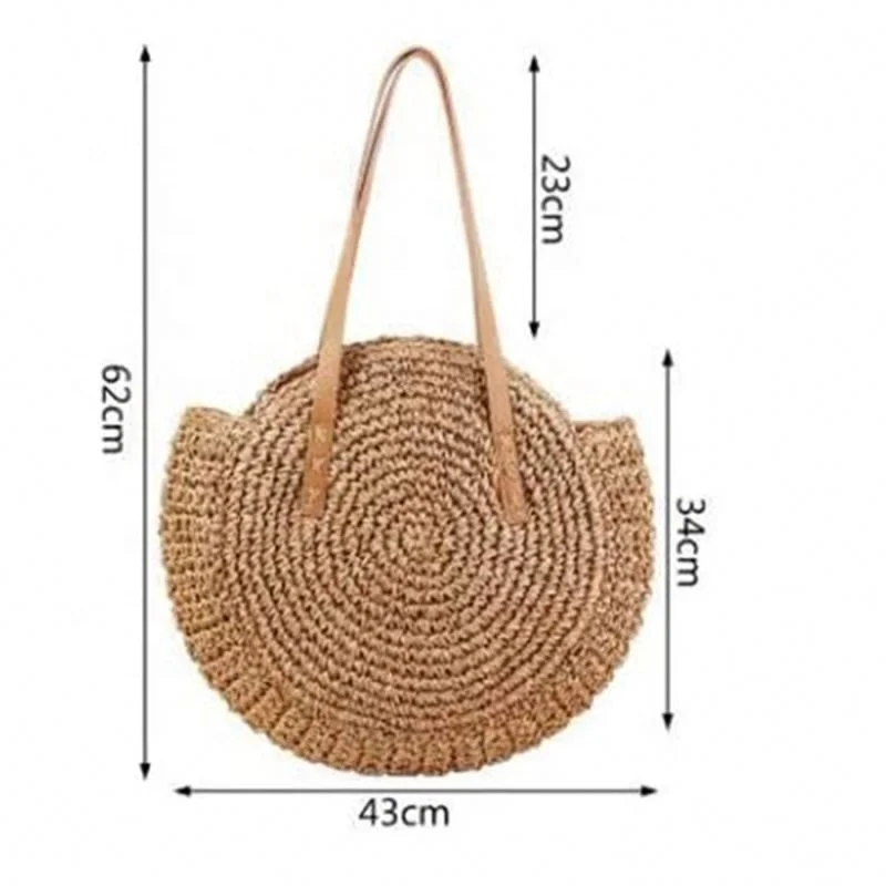 Summer Beach Embroidery Moroccan Straw Tote Bag Straw Bag Straw Beach