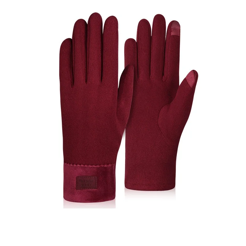 Женские зимние модные мягкие плюшевые перчатки для езды на велосипеде