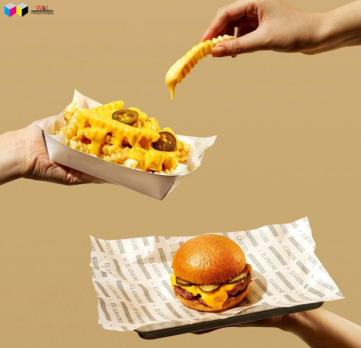 Disposable Biodegradable Take Away Take Out Go to 100% Food Grade Paper Hot Dog Tray Packaging Box with Stick