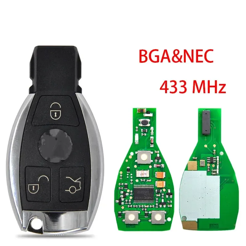 Car Remote Key 3 Buttons BGA NEC 433MHz Replace Card Car Key for Mercedes Benz W203 W204 W205 W210 W211 W212 W221 W222