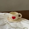 Coppa di caramelle con fiocco a cuore rosso da 300 ml e piattino