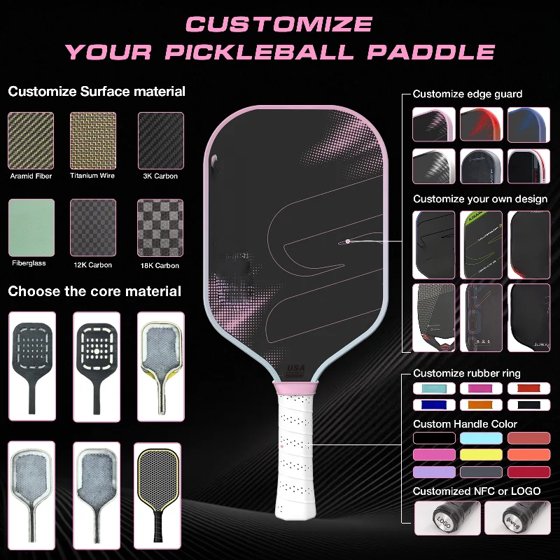 product premium 16mm gen4 t700 carbon fiber honeycomb core pickleball paddle usapa approved portable-5
