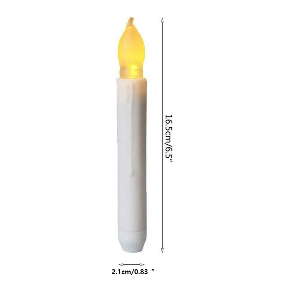 Flamelesss LED Taper Candles With Warm White Flickering Flame Light