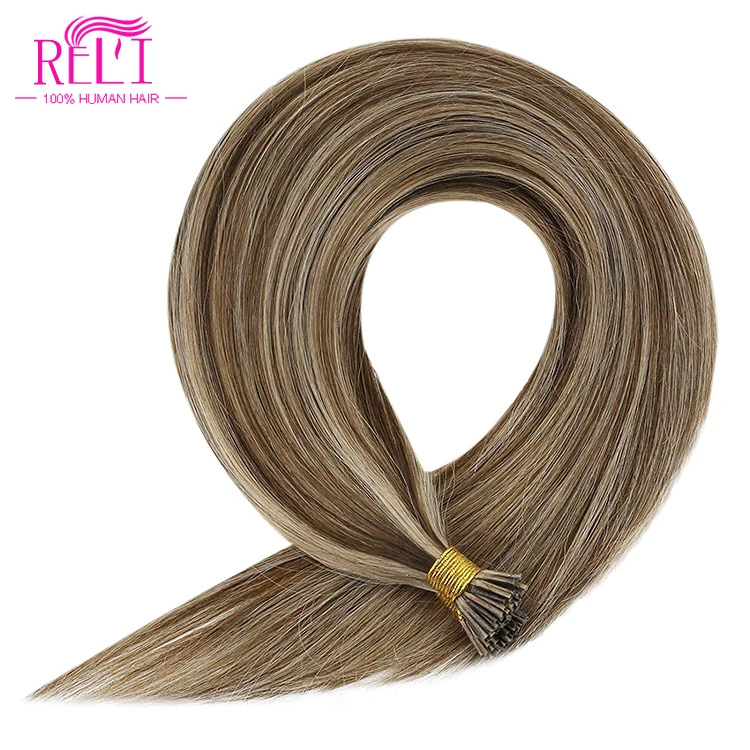 Factory Outlet 100% Indian Remy Human Virgin Hair Extensions OEM and ODM I Tip Hair
