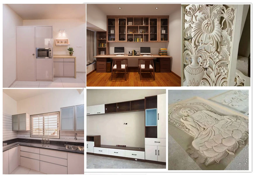 Vertical Milling Machine Furniture Cnc Cutting Multi Head 4 Axis