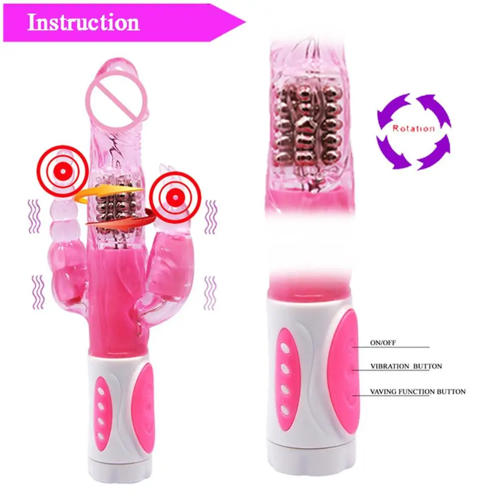 Bunny Triple Pleasure Rabbit Vibrator G Spot Clitoris Stimulator Anal Plug  Rotation Dildo Vibrator| Alibaba.com