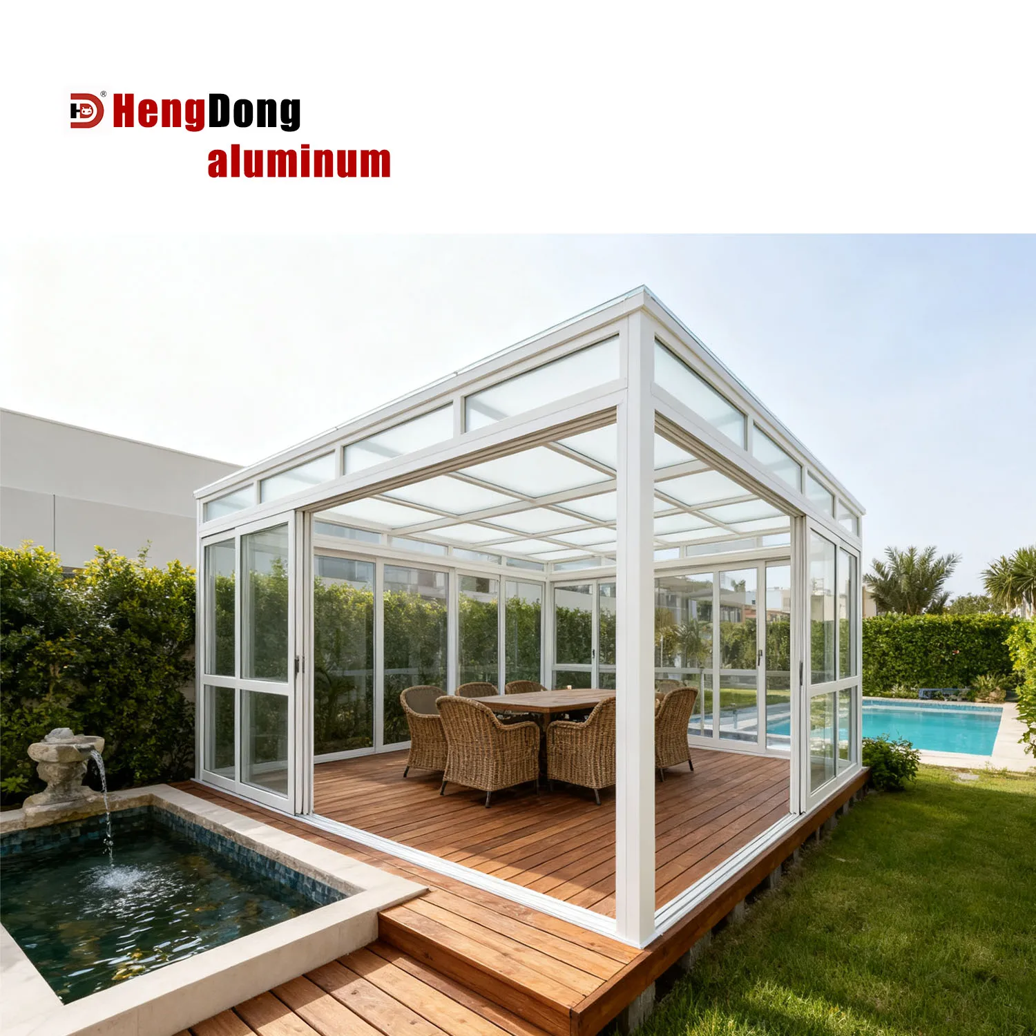 High Quality Modern Sunrooms Glass Houses Aluminum for Outdoor Villa Garden