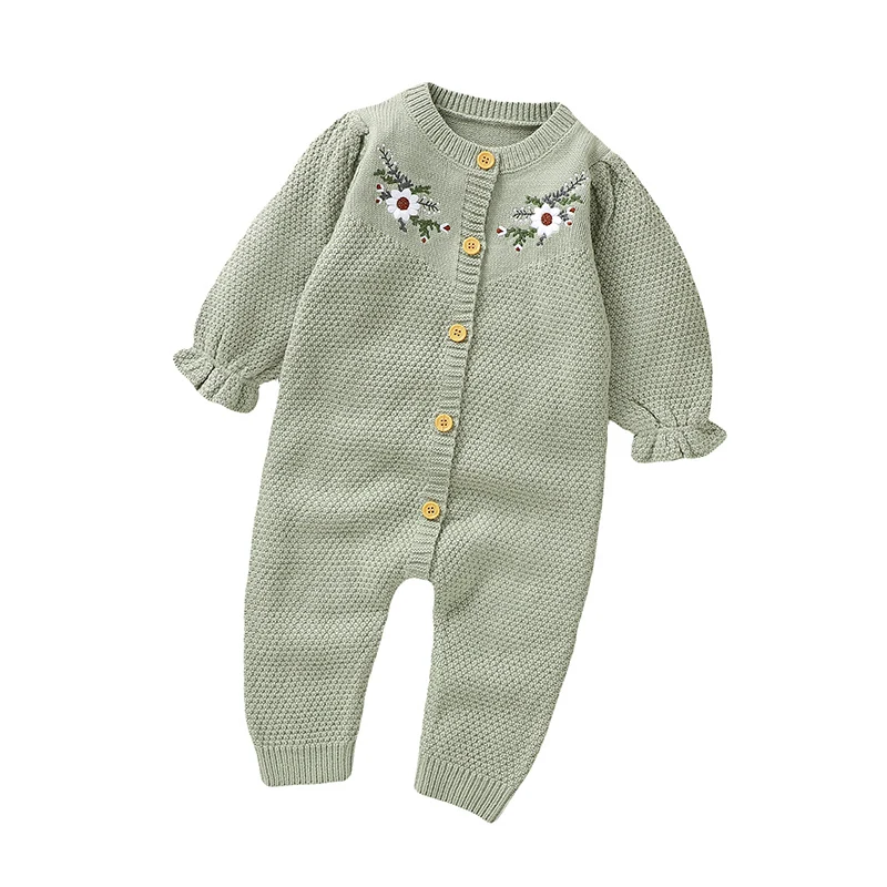 Hot Sale Mimixiong Embroidery Solid Newborn Baby Clothes Long