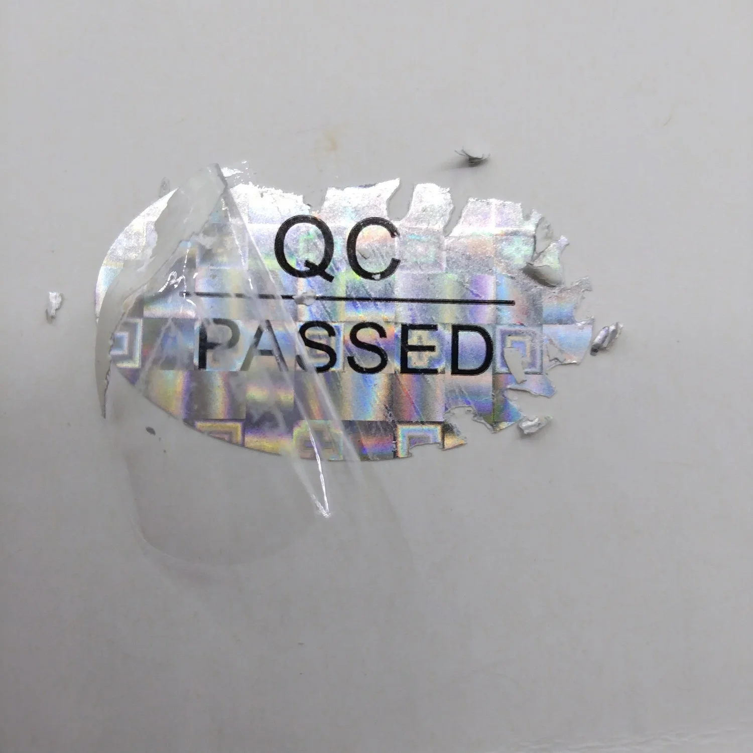 Holographic Waterproof Label Stickers Custom for Warehouse or Transportation Quality Control QC Passed Stickers Packaging Labels