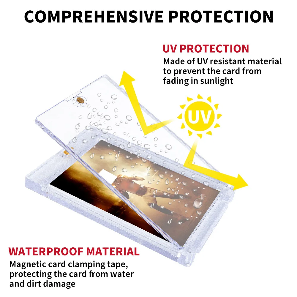 UV Protection 180 PT Magnetic Closure Acrylic Card Holder Magnet Loaders  Acrylic Card Sleeves Magnetic Card Holder Case