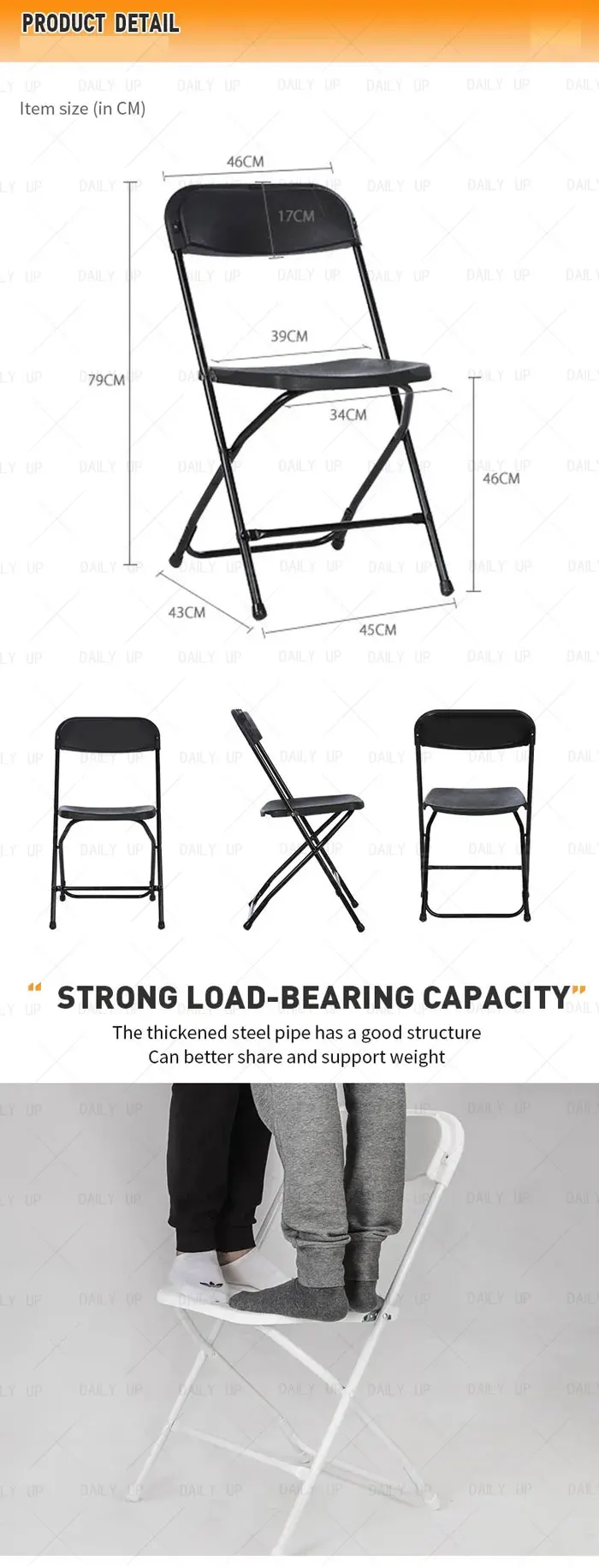 2024 new design white folding wedding chair camping chair event chair