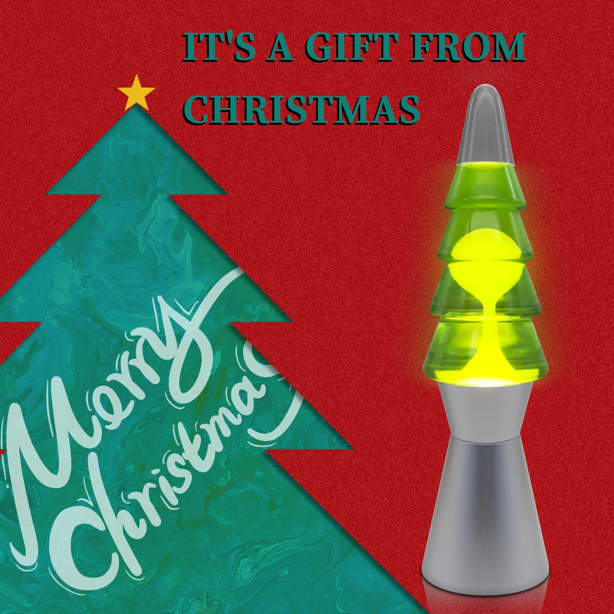 Factory Custom Manufacturer Christmas Tree Unique Design Silver Base LAVA Lamp for Bedroom
