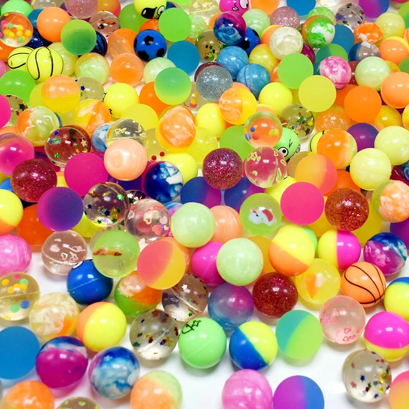 Wholesale Customizable Colors & Size Cheap Floating Dual Color Mix Bulk Bouncy Toy Ball Promotion Skip & Jumping Toy