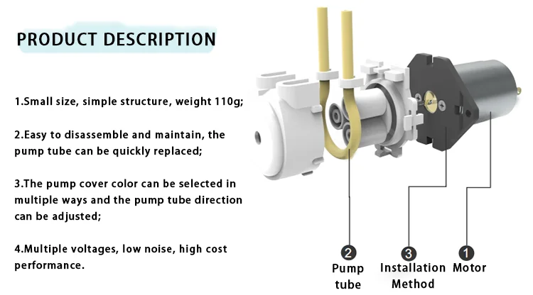 High Efficiency BPH-DKB30B 24V 5W DTF Printer Compatible Peristaltic Circulation Pump White Ink Circulation Pump for DTF Printer details