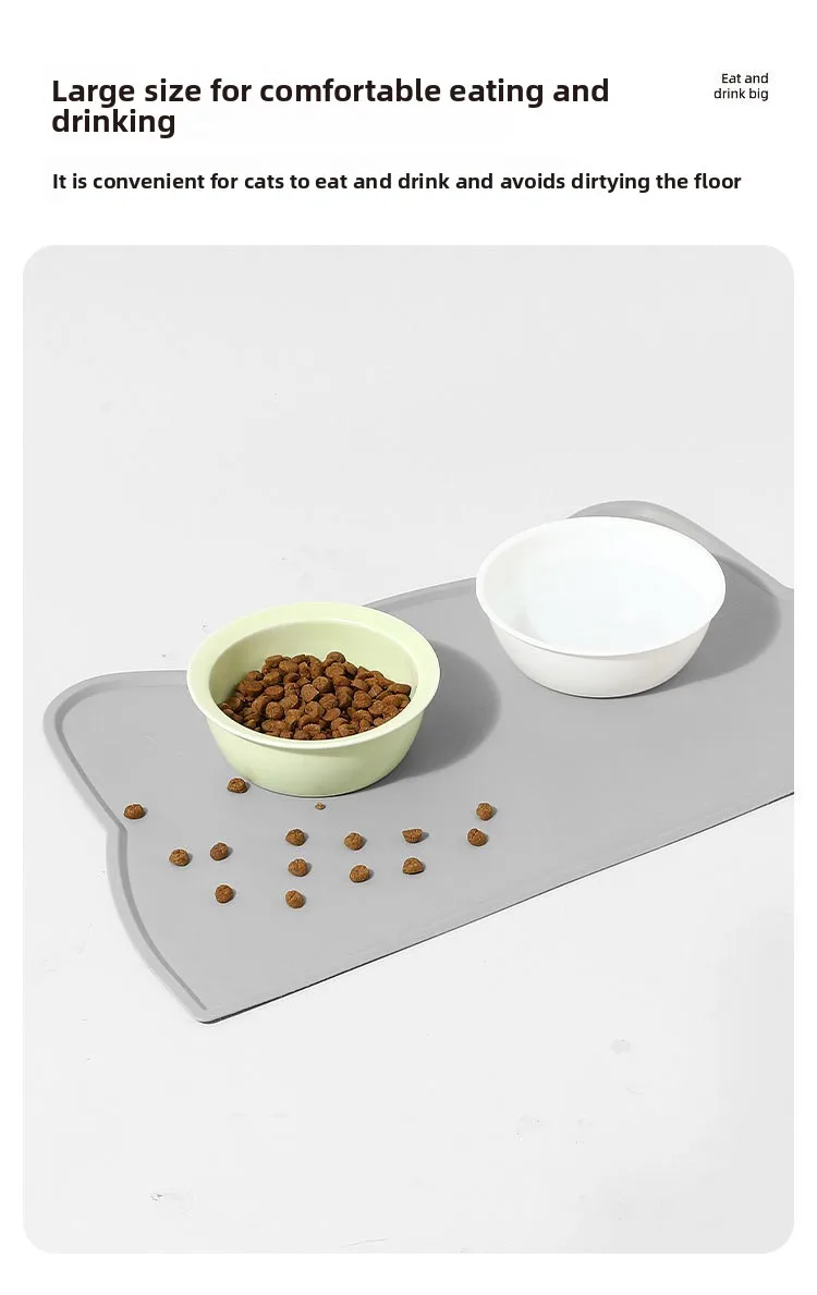 Anti Overflow Anti Slip Durable Silicone Pet Feeding Mats for Cats Dogs Waterproof Easy Clean Food Grade Material Eating Slow manufacture