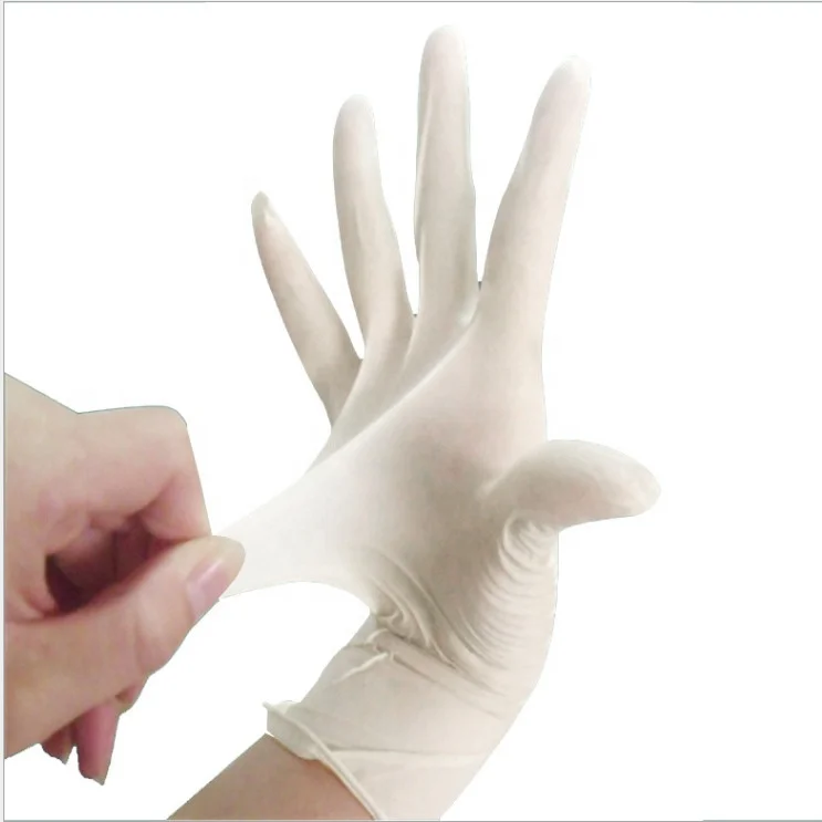 Фабричные высококачественные белые одноразовые перчатки без порошка, лабораторные немедицинские латексные перчатки для осмотра