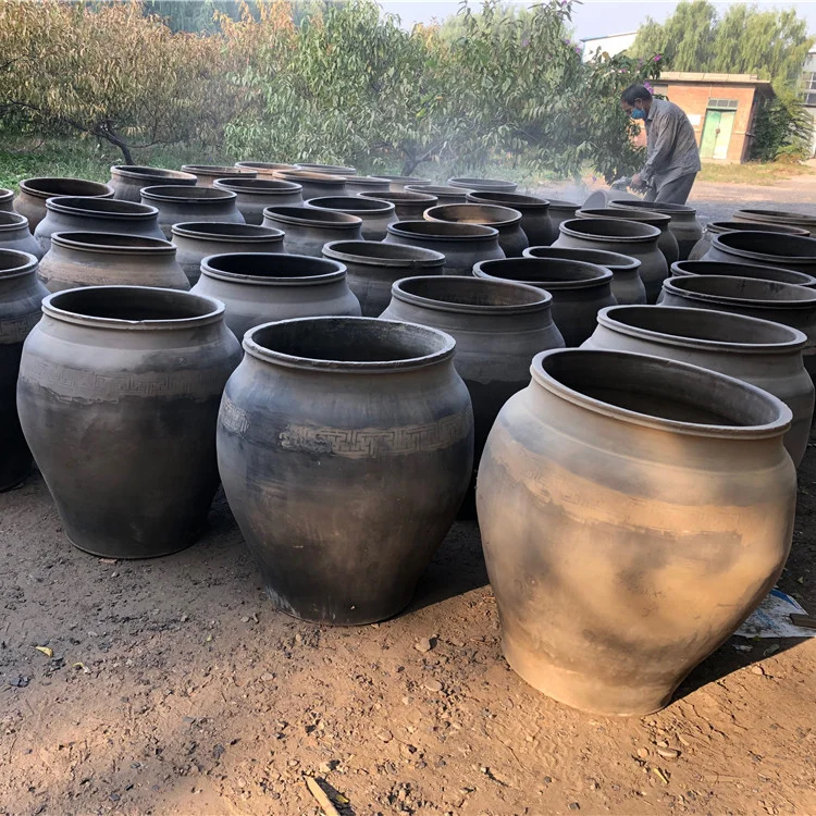 Antique Black Floral Ceramic Planter Pot for Home Decor