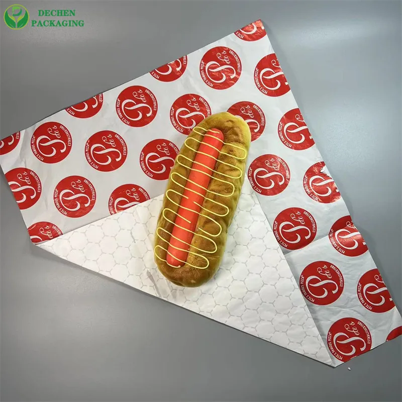 Honeycomb Patterned Roll of Soft Aluminum Foil Paper Printed and Coated Sandwich Insulated Burger Wrap Sheet for Food Packaging