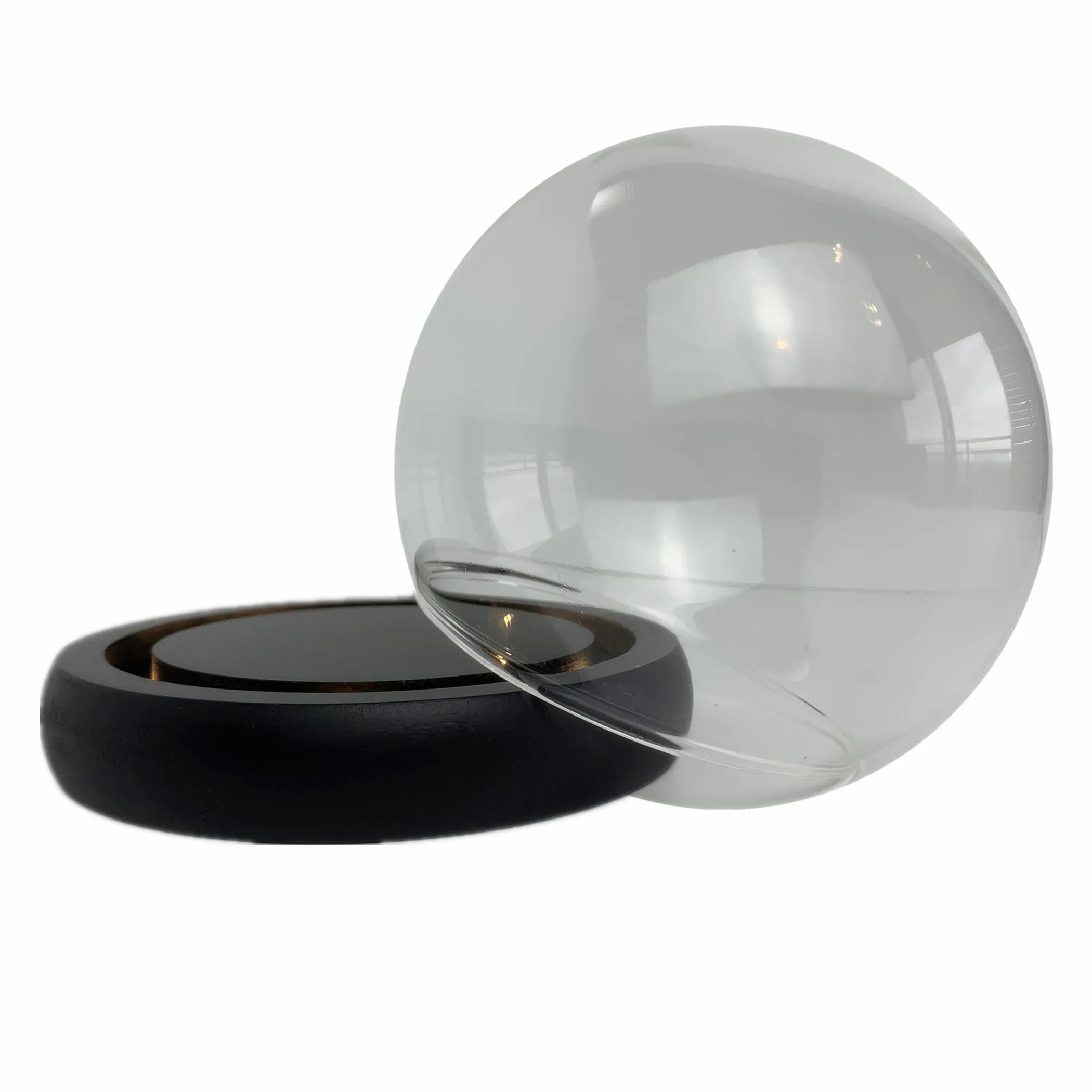 15cm Yellow LED Light  Glass Display Globe Cover Desktop Decoration Snow Dome with Light for Promotional