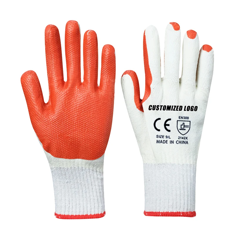 Industrial Latex/Nitrile Coated Embossed Work Safety Gloves Anti-slip Cutting Breathable Work Gloves