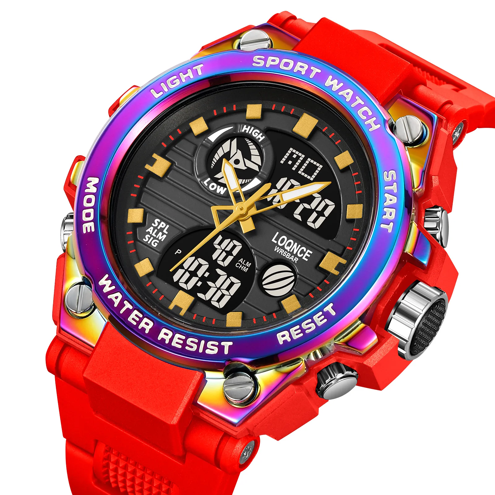 Unisex Dual Display Analog Digital Sports Watch with Alarm Stopwatch 5ATM Ravel Men main image 2