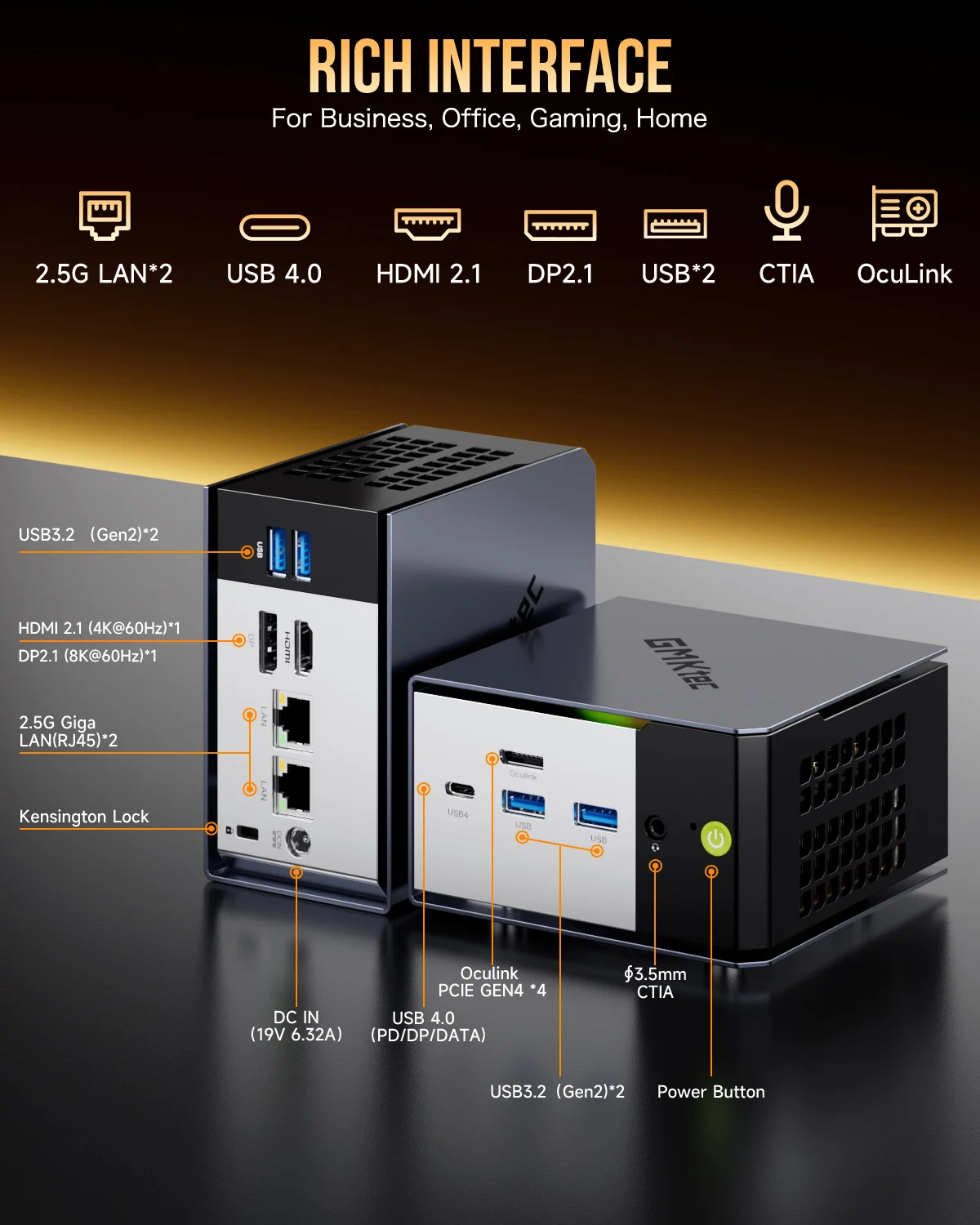 GMKtec EVO-X1 メモリ32GB　SSD 1TB GMKtec EVO-X1- AMD Ryzen AI 9 HX 370 - 32GB RAM + 1TB SSD