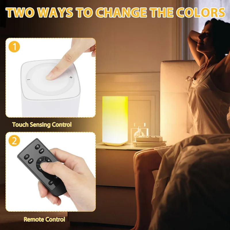 product table lamp dimmable bedside lamp cordless lamp with wireless charger remote control rgb color changing nightstand light-39