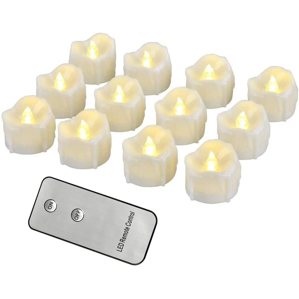 Yellow Flicker Battery Electric LED Candles Flameless Tea Lights Creative 