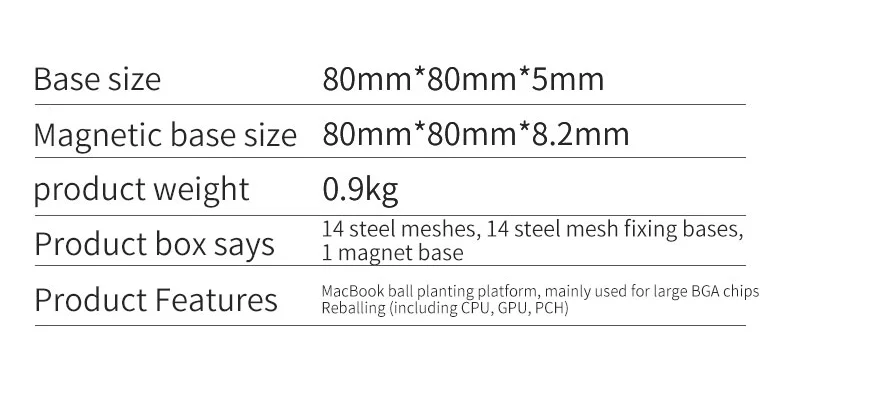 DS-201A DS-201B Tin planting platform FOR MacBook BGA CPU GPU PCH PMU SMC T1 T2 RMA NAND WIFI Power Chip Steel mesh tools