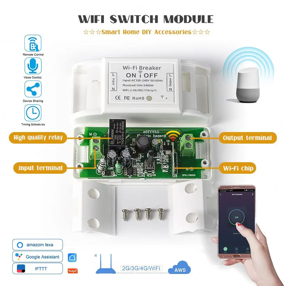 2021 модный автоматический выключатель Wifi Smart Wifi автоматический выключатель Iot Smart Home