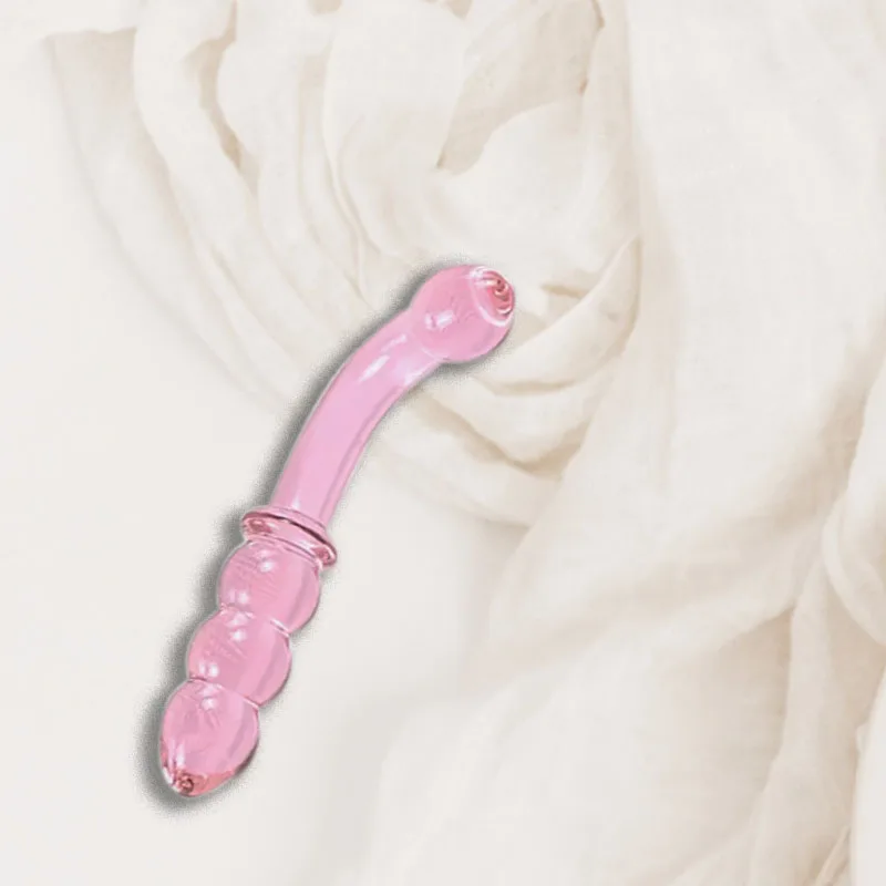 Dandelion Factory Wholesale Handmade Custom Masturbator Massager Butt  G-Spot Clitoral Vaginal Pink Glass Anal Plug Sex Toy