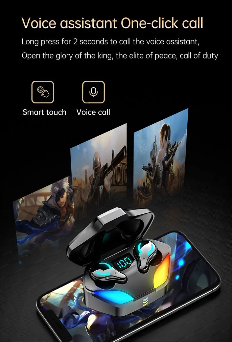 Mifa-écouteurs de jeu TWS oreillettes stéréo à commande